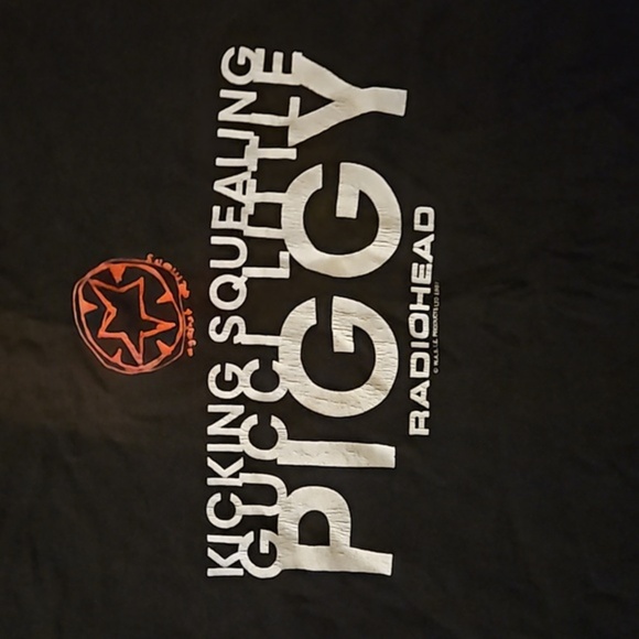 Vintage Black Graphic T-Shirt Unisex Size L Radiohead 1999 Tour OK COMPUTER - Picture 3 of 4